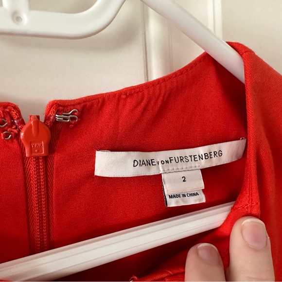 Diane Von Furstenberg Kadijah Keyhole Orange Shift Dress Size 2 - Picture 12 of 15